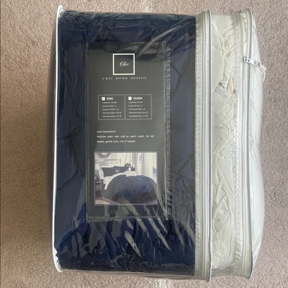 NWT Chic Home Halpert Blue King Size Comforter Set - Picture 2 of 5